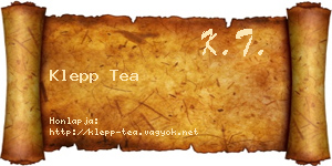 Klepp Tea névjegykártya